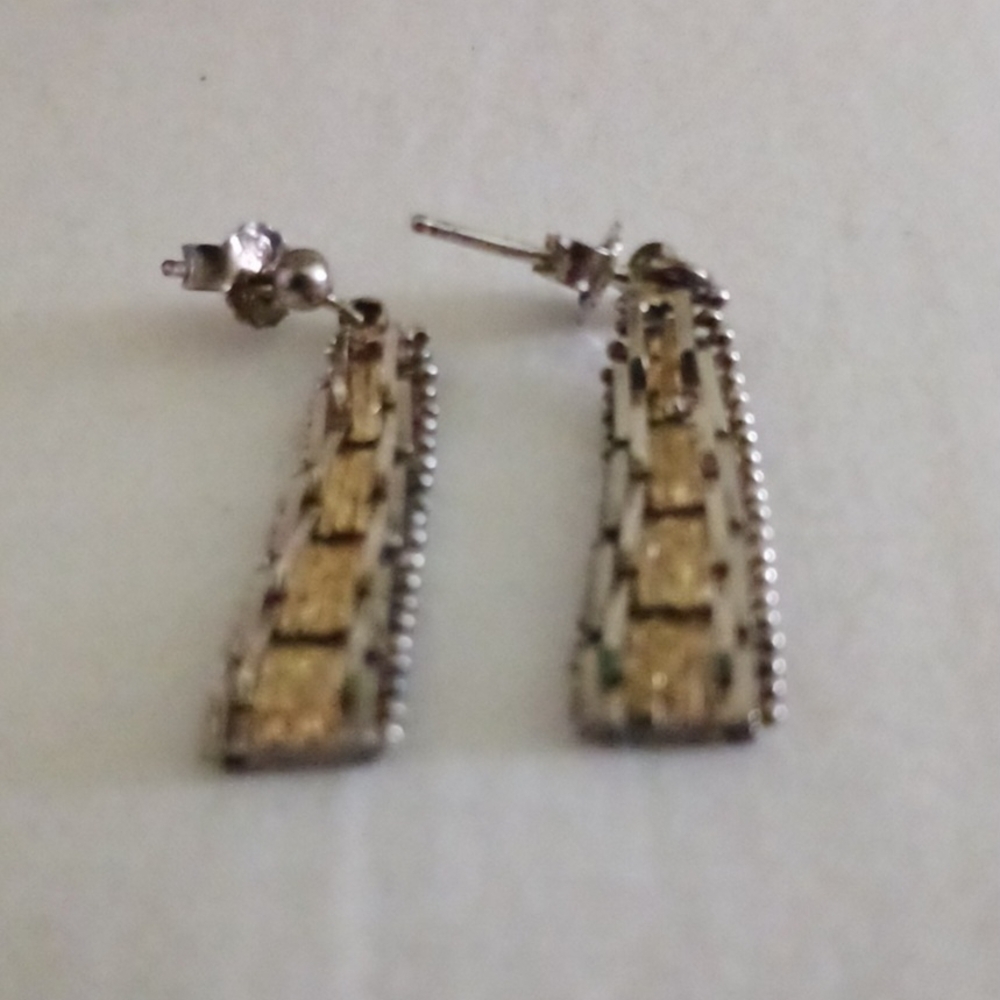 Vintage Sterling Silver Earrings 925.